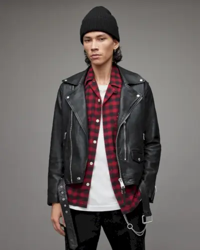 Leren bikerjack heren AllSaints