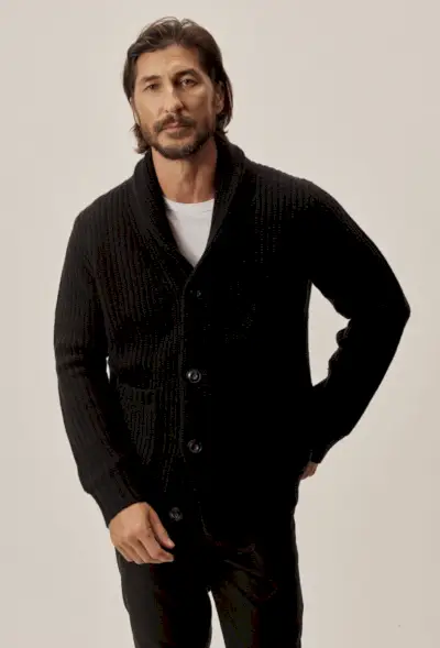 Cardigan con collo a scialle da uomo Buck Mason