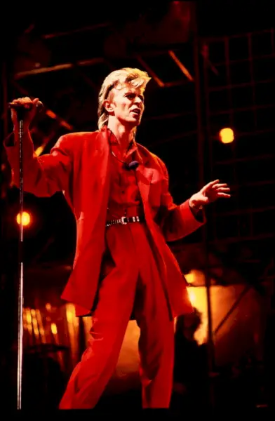 David Bowie 1987 Concerto em Berlim Terno Vermelho Moda Masculina dos anos 80