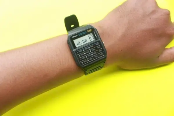 Relógio Casio Calculadora Digital De Volta para o Futuro Moda Masculina dos Anos 80