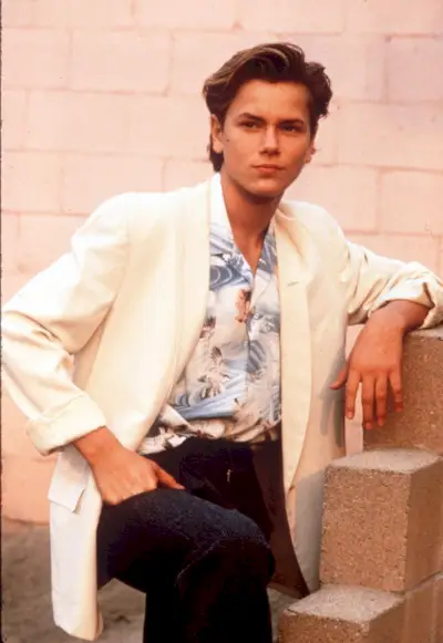 River Phoenix moda masculina dos anos 80