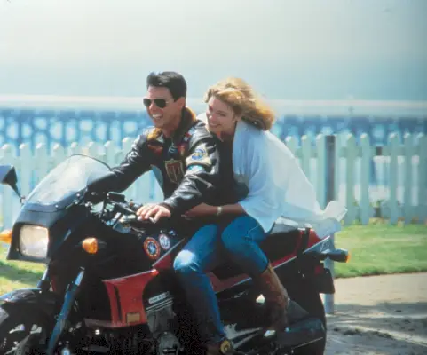 Jaqueta de couro Tom Cruise óculos de sol aviador Top Gun anos 80 moda masculina