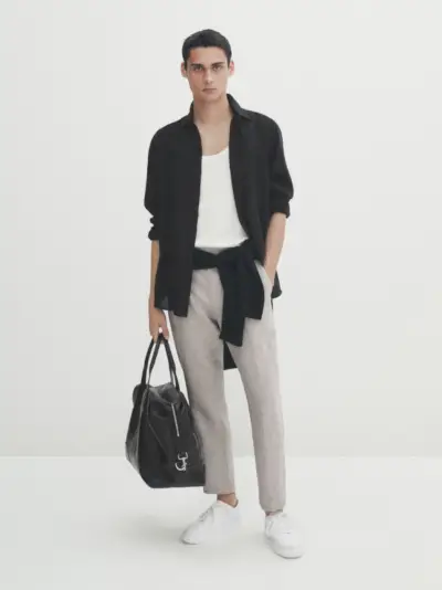 Types de pantalons Pantalons en lin pour hommes Massimo Dutti