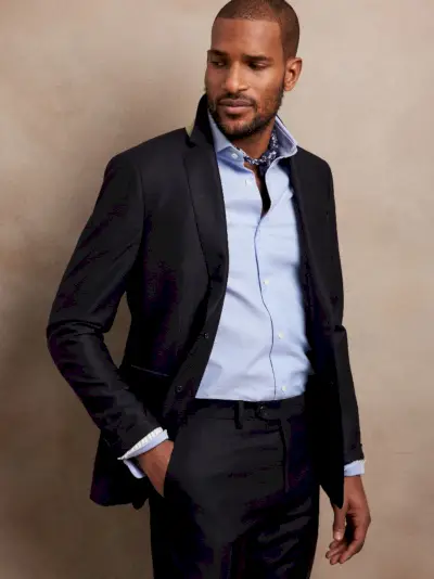 カクテル服装メンズ Banana Republic シグネチャー ホップサック スーツ ジャケット