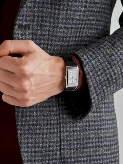 カクテル服装 メンズ アクセサリー ジャガー・ルクルト レベルソ クラシック ステンレススチールとアリゲーターウォッチ