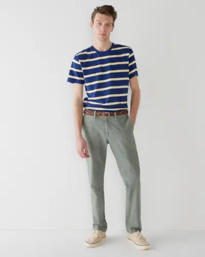 J Crew 484 Pantalone chino slim fit in cotone-lino fiammato stretch