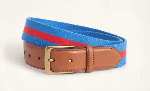 Ceinture palmée à rayures en cuir Brooks Brothers pour hommes de style esthétique Preppy