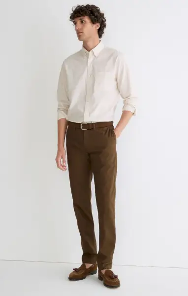 J.Crew 484 Pantalon Chino Stretch Slim Fit Homme Marron