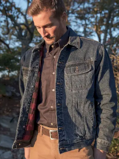 Veste en jean doublée de flanelle Wrangler Hommes