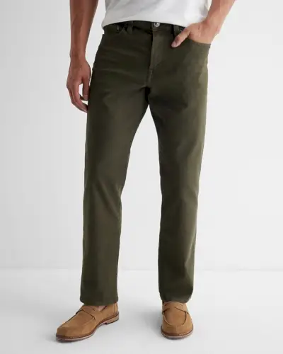 Jean droit express hyper stretch vert olive
