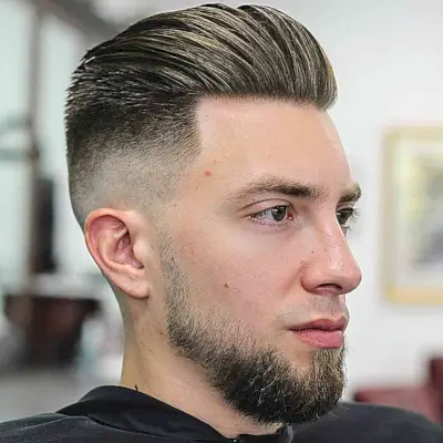 Pompadour Fade with Beard