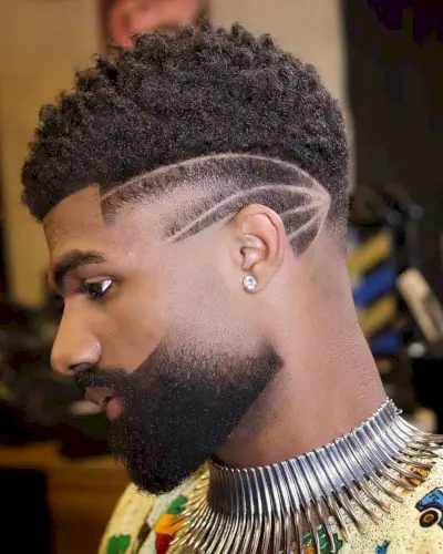 Tiny Afro with Designs for Men