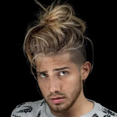 bun hairstyle high fade