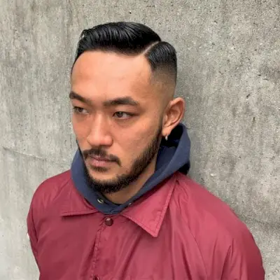 Mid Skin Fade with Side Hair Part
