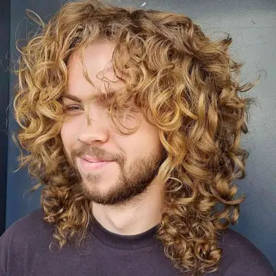 Wearable Naturally Long Curly Hair for Men