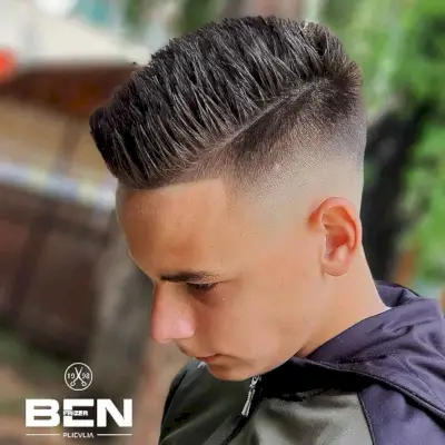 Flat Top with Buzz Cut and Hard Part
