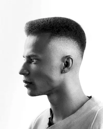 short flat top with a skin fade