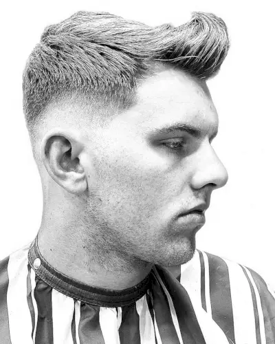 Low skin fade ivy league cut