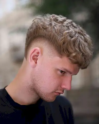 Blonde Waves with a High Fade for Guys