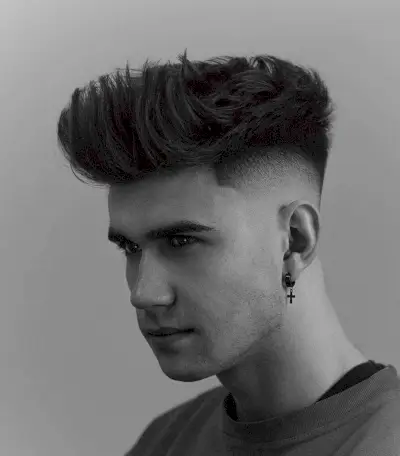High Sharp Skin Fade with a Long Top