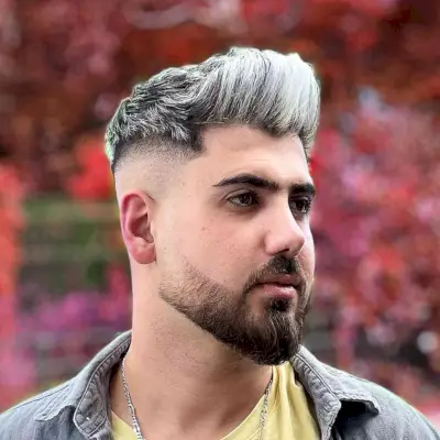 High Fade with Platinum Frosted Tips for Men