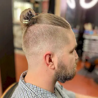 High Fade with a Man Bun