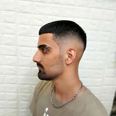 Burst Fade with Buzzed Cut Short Sides and Nape for Boys