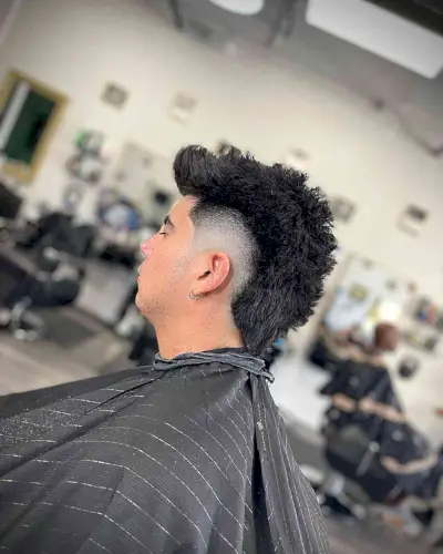 Medium Spiky Mohawk Burst Fade for Guys