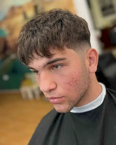 Messy French Crop with High Taper Fade for Men