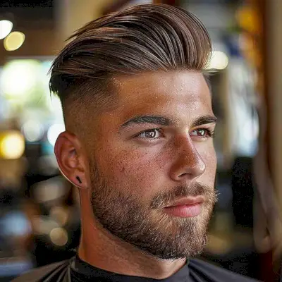Popular Comb Over Undercut with Faded Sides