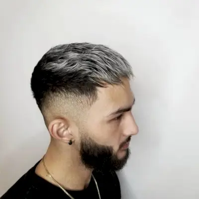 Tapered Undercut for Black and Silver Hair