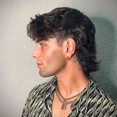 Textured Mullet with an Undercut for Men