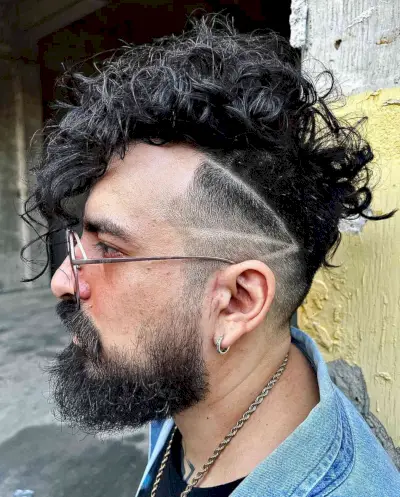 Curly Mullet Undercut for Guys