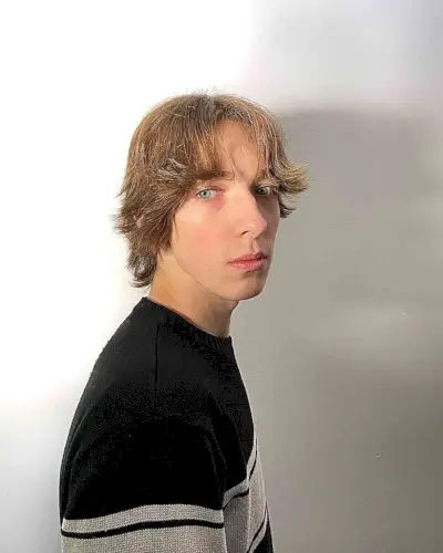 Medium Winged Flippies Haircut with Center Part on Guys