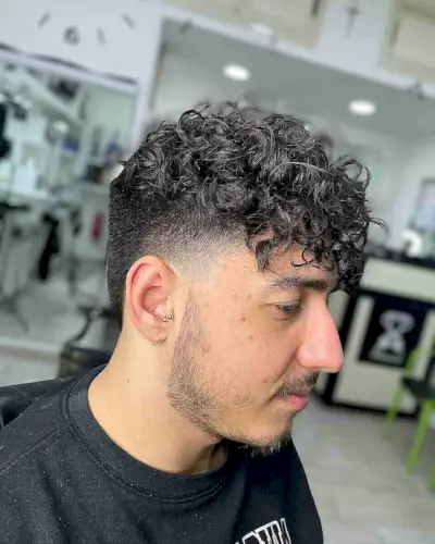Piece-y Curls and Side Taper Fade for Guys
