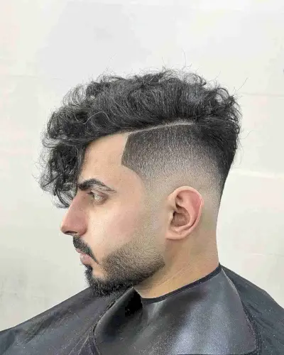 bald fade with short curly twists