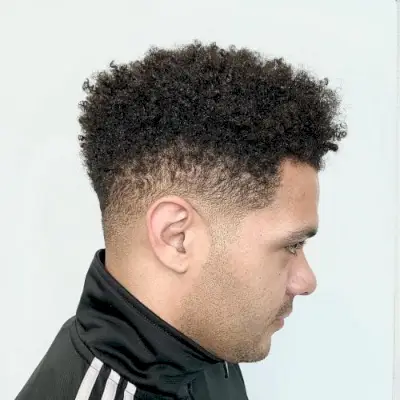 Fresh Curly Afro with Taper Fade