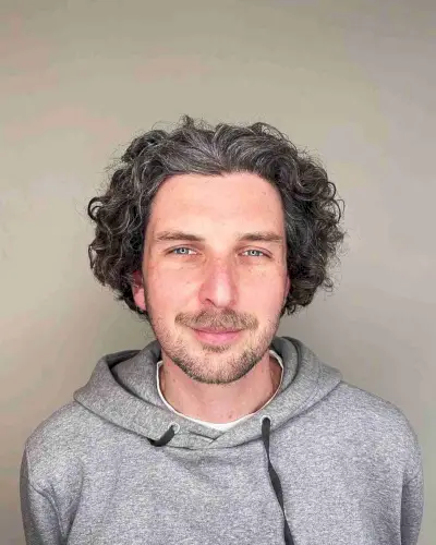 Layered Cut with Waves and Curls for Guys