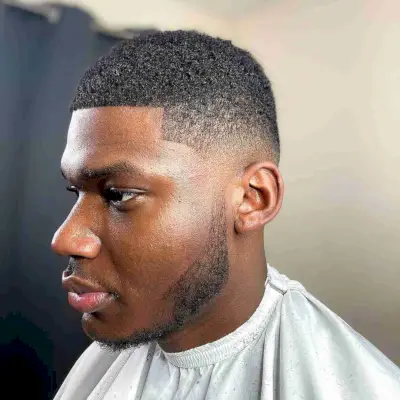 Very Short Afro Fade for Men with Curly Hair