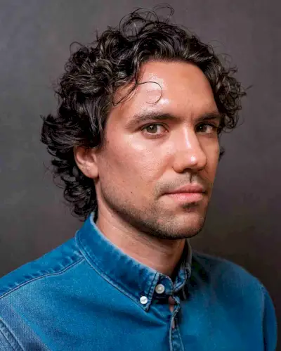 Slick Back Style with Curls for Guys