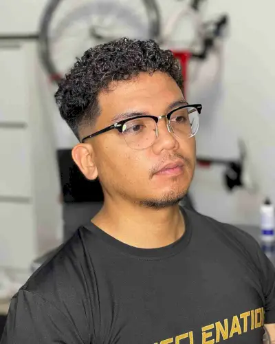 Drop Fade on Perm Hair for Guys