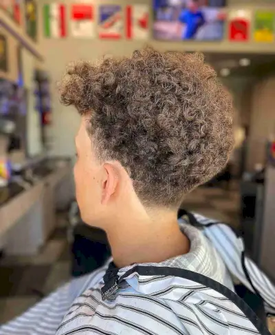 Taper Fade Blowout for Guys with Curly Hair