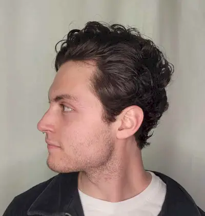 Medium Curly Quiff Hairstyle for Men