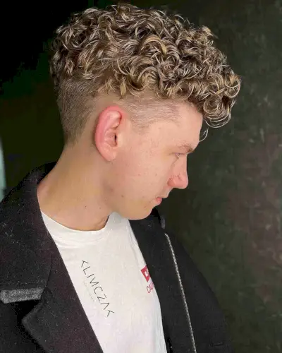 Blonde Curly Perm for Men