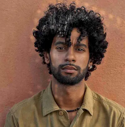 Spiral Curly Hair with Front Pieces for Guys