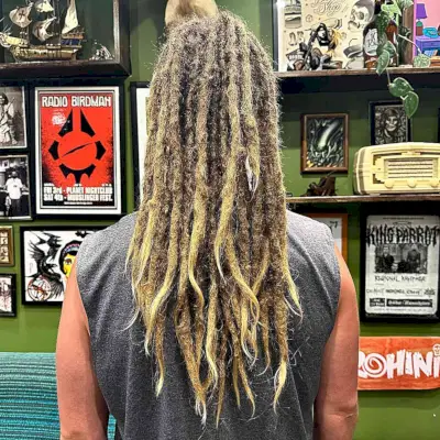 Brown-Blonde Long Freeform Dreads on Men