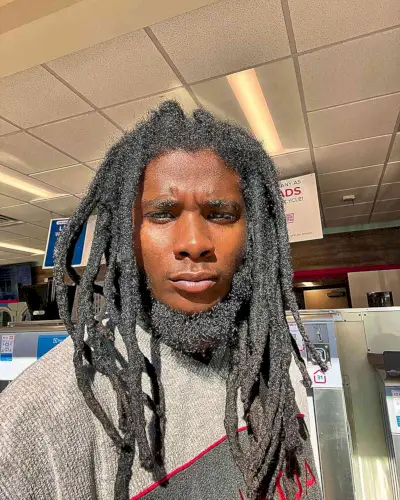 Face-Framing Long Freeform Dreads on Guys