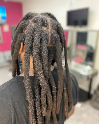 Medium-Length Chunky Freeform Dreads on Guys