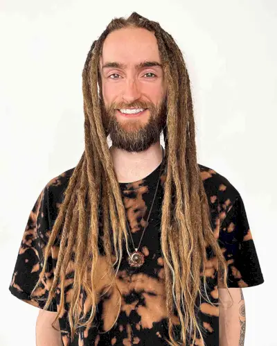 Long Blonde Freeform Crochet Dreadlocks for Gents