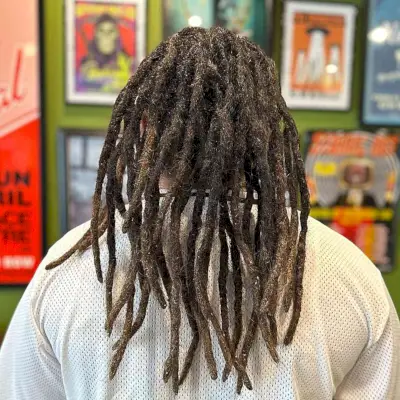 Mid-Back Freeform Dreadlocks for Gents